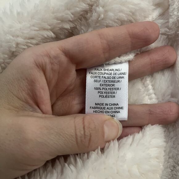 Bobeau Faux Fur Draped Cardigan Medium Cozy Casual Loungewear Snap Asymmetrical - Picture 8 of 9